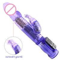 Wholesale Rabbit Speeds Rotation Jelly G Spot Dildo Vibrator Body Massager Female Masturbator Adult Product Sex Toys for Women