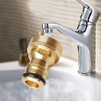 Wholesale Bath Accessory Set mm Faucet Golden Brass Tap Adaptor Garden Water Hose Pipe Connector Copper Fitting Thread pc
