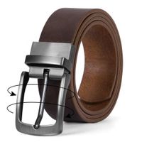 Wholesale 2021 Hot Double Sides PU Leather Reversible Belt for Men Black and Brown Dress Belt Rotate Buckle Vintage Belt