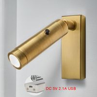 Wholesale Wall Lamps Modern Lamp Mount Bed Side Reading Light Dc v Usb Charger Bedroom Rotating Night Fixtures