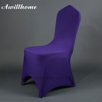 Wholesale Chair Covers Awillhome Free Purple Color Wedding Spandex Cover