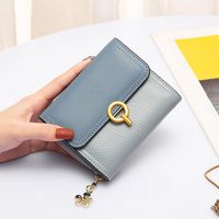 Wholesale Wallet Leather Women s Short Folding Fashion Three Fold One Foreskin Clip Multi Card