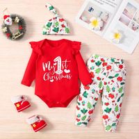 Wholesale Clothing Sets M My St Christmas Born Infant Baby Boy Girl Clothes Set Deer Letter Romper Pants Xmas Costumes