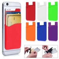 Wholesale Universal Silicone Cases Wallet Card Cash Portable Pocket Sticker M Adhesive Stick on ID Holder Pouch For iPhone Samsung MOTO LG OnePlus Huawei XiaoMi Mobile Phone