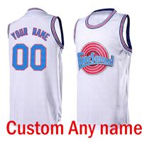 Wholesale Custom DIY DESIGN Movie Space Jam Any number Jersey mesh basketball Sweatshirt personalized stitching team name and numbe White