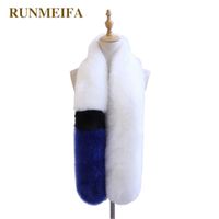 Wholesale RUNMEIFA Luxury Brand Faux Fox Fur For Women Patchwork Pashmina Scarf Female Stole Noble Winter Warm For Lady Scarves G0922