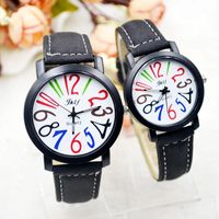 Wholesale Wristwatches Jhlf Korean Harajuku Style Simple Fashion Men And Women Color Font Middle School Lovers Watch
