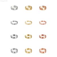 Wholesale Love Rings Womens Designer Ring Couple Jewelry Band Titanium Steel With diamonds Casual Fashion Street Classic Gold Silver Rose Optional Size mm red box