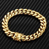 Wholesale Miss Jewelry Dropshipping Stainls Steel K K Gold Plated Cuban Link Bracelet Men