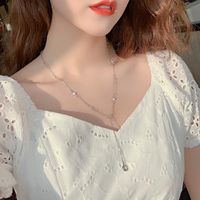 Wholesale Pendant Necklaces Slimming Japan And South Korea Internet Refined Grace Crystal Y Shaped Necklace Women s Simple All Matching Long Clavicle