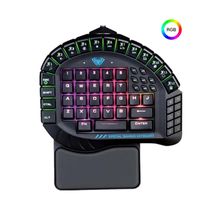 Wholesale Seenda RGB Backlight Gaming Keyboard Blue Switch Mechanical Keys Portable Keypad For Gamer One Hand With Wrist Rest Keyboards