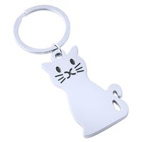 Wholesale New Fashion Silver Plated Creative Model Cat Keychain Popular Versatile Metal Key Ring Key Chain Fast Shipping DHL028 ps0996 T2