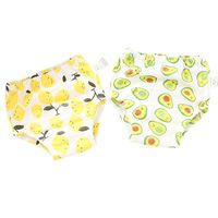 Wholesale 2pcs Nappies Waterproof Washable Reusable Born Layers Potty Training Elastic Baby Diaper Printed Pocket Cloth Underwear Diapers