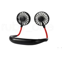 Wholesale Hand Free Fan Sports Portable USB Rechargeable Dual Mini Air Cooler Summer Neck Hanging Fan Party Favor Sea Shipping ZZF8787