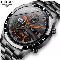 Wholesale LIGE Full circle touch screen steel Band luxury Bluetooth call Men smart watch Waterproof Sport Activity fitness watch box