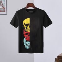 Wholesale 22ss Skull dollar Fashion men T shirt high quality Summer Basic Solid crystal print letter Casual Punk tops Tee women clothing short sleeve M XL