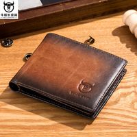 Wholesale Guangzhou Baiyun Wallet Mens Leather Short Anti Theft Swiping Multiple Card Slots First Layer Soft Cowhide Wallet