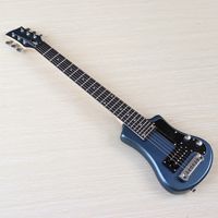Wholesale 34 Inch Mini Electric Guitar Red Black Blue Travel Glossy Solid Basswood Body Strings
