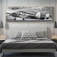 Wholesale Retro Aircraft Canvas Art Abstract Blank and White Posters and Prints Airplane Painting Wall Picture for Living Room Home Decor