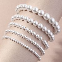Wholesale Imitation Pearl Beaded Bracelets Multi Storey Hand String Elastic Line Fashion Women Chain Bracelet Charm Love Jewelry Accessories nz N2