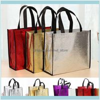 Wholesale Bags Lage Aessorieswholesale Fashion Laser Foldable Eco Large Reusable Shopping Bags Tote Waterproof Fabric Non Woven Bag No Zipper Drop