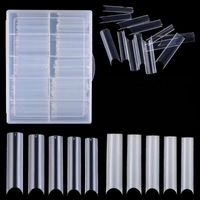 Wholesale False Nails Box XXL Extra Long Nail Tips Transparent Natural C Curve Half Cover Size French Finger Manicure Tools H