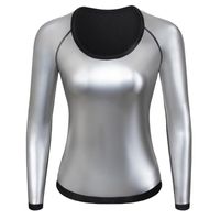 Wholesale Waist Support Women Sweat Tank Tops Silver Coating Sauna Short Sleeve Body Shaper Slimming Long Shirt Trainer Corset Shapewear Underwear