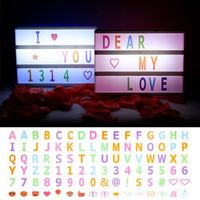 Wholesale Night Lights A4 A5 A6 Size LED Combination Light Box Lamp V Message Board Colorful Letters Cards Decoration Cinema Lightbox