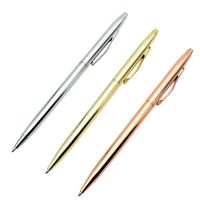 Wholesale Rotating Metal Ballpoint Pen mm Black Blue Ink Refill Stainless Steel Oil Stationery Office School Supplies Gift Pens