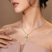Wholesale Aibeads Three color Stainless Steel Epoxy Acrylic Round Convex Color Printing Po Necklace Preferred Gift For Anniversary Pendant Necklaces