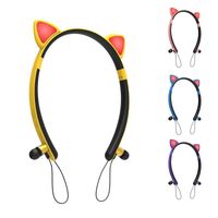 Wholesale Wireless Cute Cat Ear Headphones With Mic LED Light Flashing Glowing On Ear Stereo Headset Cell Phone Mounts Holders