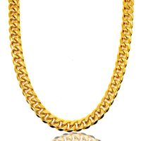 Wholesale Stailess Steel Chain Link Necklace Gold Color For Women Men Unisex Clear Style Fashion Jewelry HZN184 Chains