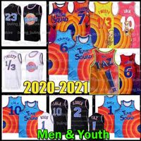 Wholesale Movie Space Jam Jersey Tune Squad James Bugs Taz Bunny LeBron Lola D DUCK Bill Murray Daffy Blue Tweety R RUNNER Mens Youth Kids