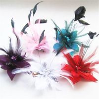 Wholesale 50pcs Feather Wedding hairpins Headdress head flower Clip brooch fashion Breast pin School Girl Hair accessories
