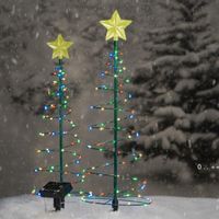Wholesale New Solar christmastree star Christmas tree lights Xmas decoration outdoor courtyard LED lights LLB12783