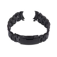 Wholesale 20mm Stainless Steel Links Bracelet Watch Band Strap Curved End With Spring Bars Black Bands