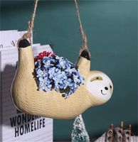 Wholesale Ceramic Sloth Hanging Succulent Planter Cute Animal Small Plant Pot for Cactus Air Plants Flowers Herbs Garden Decoration V2