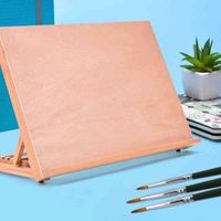 Wholesale A3 Wooden Drawing Table Portable Sketch Bookshelf Wood Stand Desktop Watercolor Oil Easel painting art supplies for artist