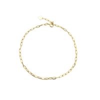Wholesale Most Popular Fine Jewelry K Real Solid Gold Paper Clip Link Chain Bracelet Wholale