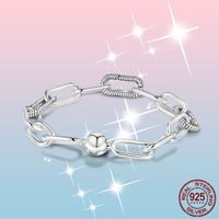 Wholesale Silver Paper Clip Bracelet Sterling Love Forever Me Chain Bracelets for Women Luxury Jewelry Pulseira