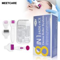 Discount eyes dermaroller 8 in 1 Microneedle Derma Roller Kits Dermaroller Micro Needle Facial Skin Care Sterile Device for Face Eye Body