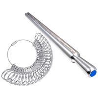 Wholesale Metal Ring Sizer Set Measuring With Rings Mandrel Finger Sizing Stick Jewelry Tools Cluster