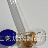 Wholesale Dot Incense Oil Burners Thick Glass Hand Pipes with Spiral Decor Inch Length Smoking Pipes Curved Glass Tube Dab Rig R2