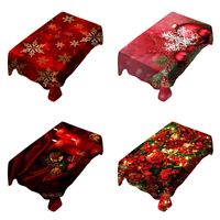 Wholesale White And Gold Red Christmas Flash Decorative Flower Snowflake By Ho Me Lili Tablecloth Waterproof For Romantic Event Or Banquet