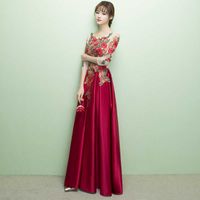 Wholesale Luxury Party Evening Dress Red Pregnant Women s Toast Sleeve Wedding Long Slim Fit Engagement Banquet Evening