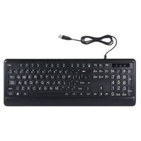 Wholesale Large Font Print USB LED Backlit Keyboard Keys Standard Full Size Computer White Keyboards