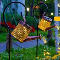 Wholesale Garden Decorations Art Lamp Solar Standing Watering Can Ornament Landscape Path Decor Light String Lights