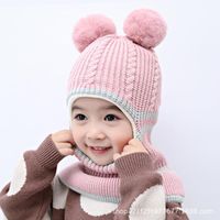 Wholesale Hats Scarves Gloves Sets Kids Cartoon Bear Stripe Hats And Scarf Baby Set Girl Boy Cap Child Winter Earmuffs Warm Suit Sombrero Bufanda N
