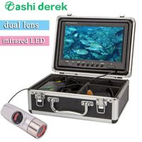 Wholesale Cameras Dual Lens Recording Fish Finder Video Camera HD TVL Underwater Fishing IR Light Full view Water Ice