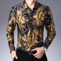 Wholesale Men s T Shirts Eagle rayon luxury shirts for royal undefined men big size silk dress bright gold bronze great designer T